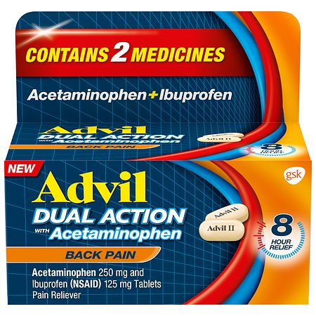 Advil Dual Action Back Pain Caplets - 72.0 ea