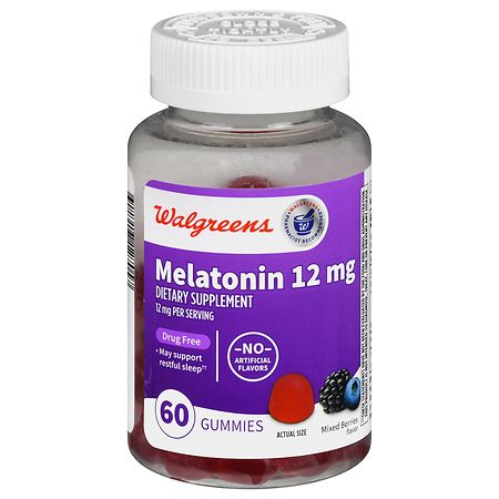 Walgreens Melatonin 12 mg Gummies Mixed Berries - 60.0 EA