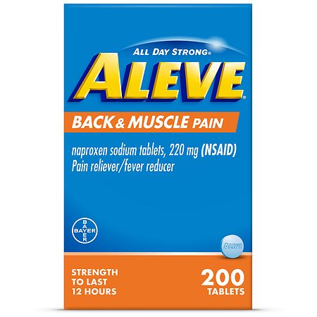 Aleve Pain Reliever, Fever Reducer, Naproxen Sodium Tablets - 200.0 ea