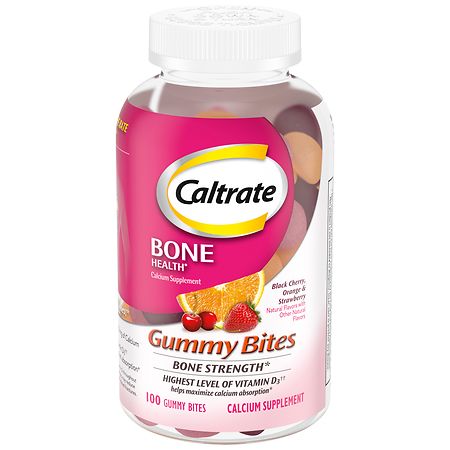 Caltrate Calcium and Vitamin D Supplement Gummy Black Cherry, Strawberry, Orange - 100.0 ea