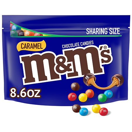 M&M's Candy, Sharing Size, Resealable Caramel Milk Chocolate - 8.6 oz