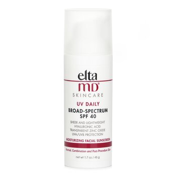 EltaMDUV Daily Moisturizing Facial Sunscreen SPF 40 - For Normal, Combination & Post-Procedure Skin 48g/1.7oz
