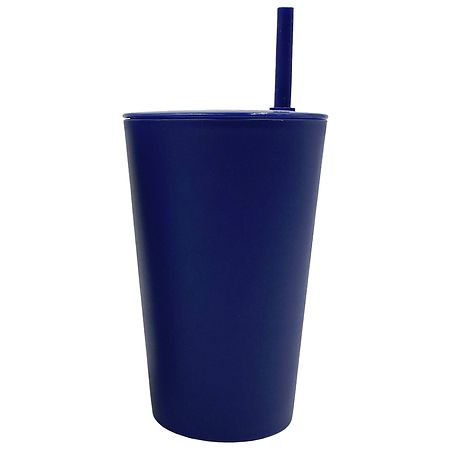 Walgreens Big Brand Plastic Tumbler With Lid and Silicone Straw - 1.0 ea