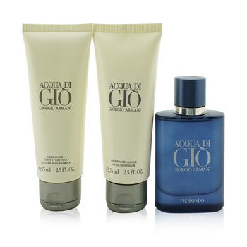 Giorgio ArmaniAcqua Di Gio Profondo Coffret: Eau De Parfum Spray 40ml/1.35oz + All Over Body Shampoo 75ml/2.5oz + After Shave Balm 75ml/2.5oz 3pcs