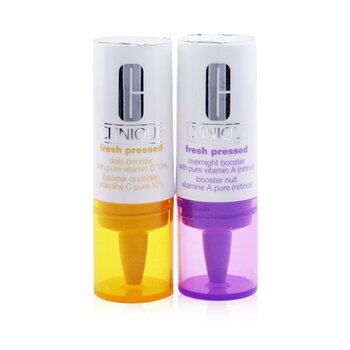 CliniqueFresh Pressed Clinical Daily+Overnight Boosters (1x Daily Booster 8.5ml/0.29oz+ 1x Overight Booster 6ml/0.2oz) 2pcs