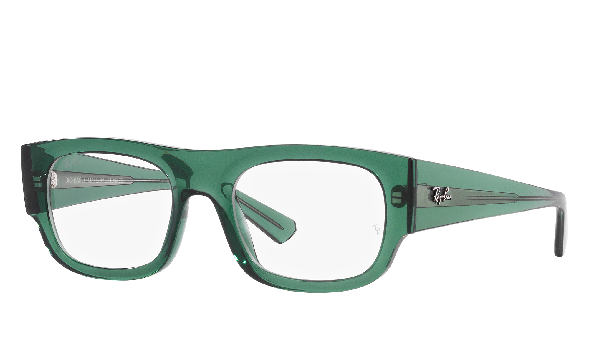 Ray-Ban Unisex Rx7218 Transparent Green Size: Large
