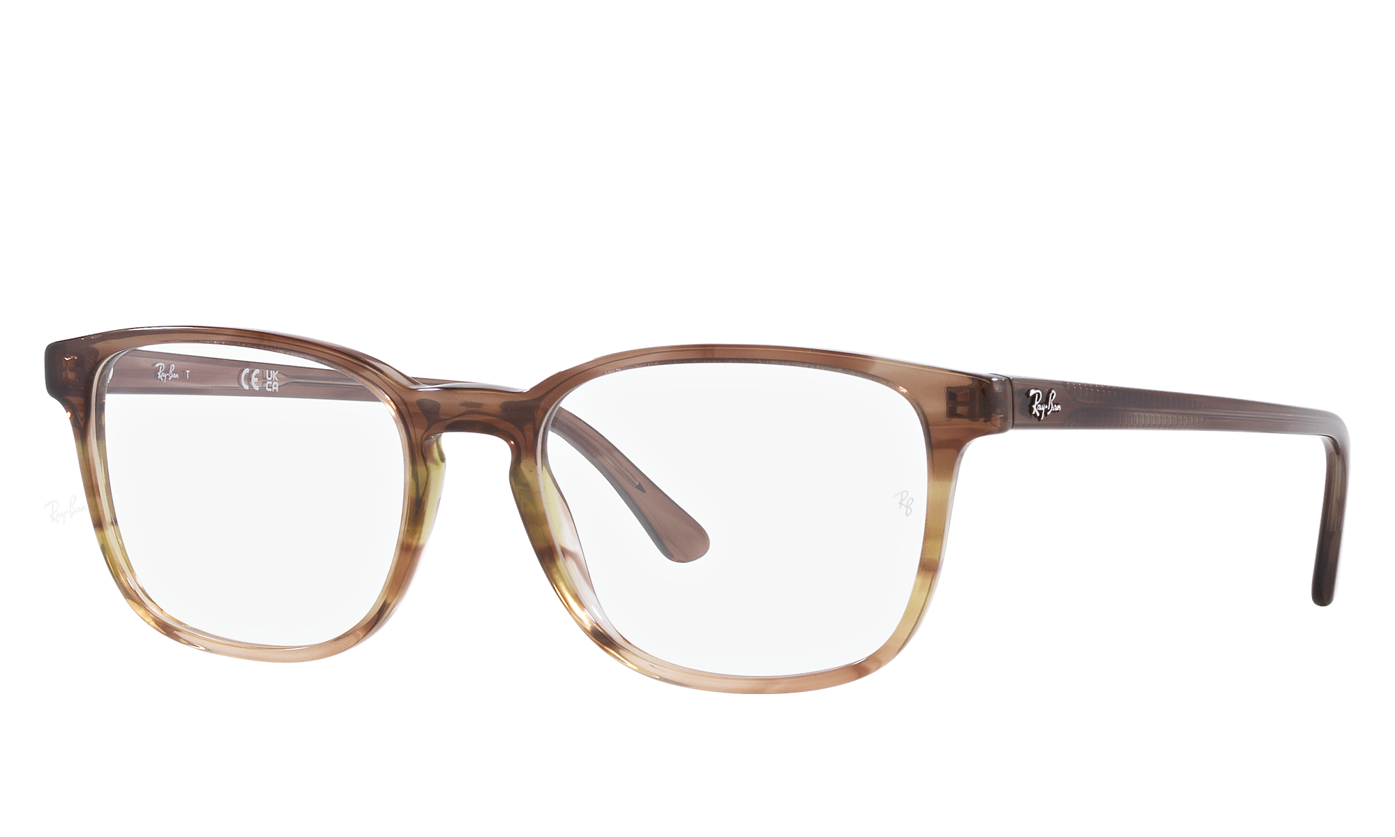 Ray-Ban Unisex Rx5418 Striped Brown & Green Size: Large