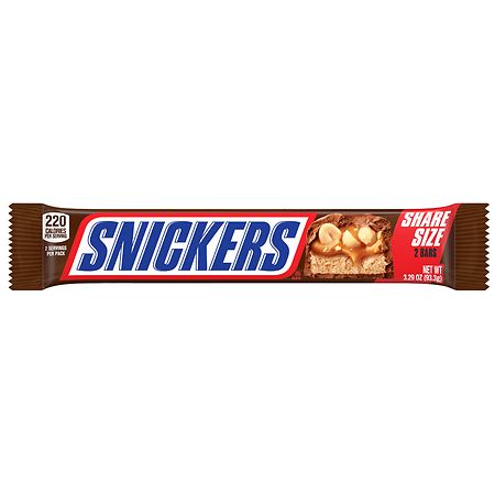 Snickers Share Size Candy Bar Peanuts, Caramel & Milk Chocolate - 3.29 oz