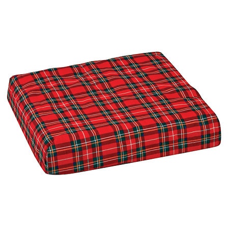 Mabis Convoluted Foam Chair Pad, Seat with Plaid Cover - 1.0 ea