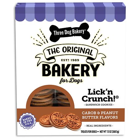 Three Dog Bakery Lick'n Crunch Dog Treats Peanut Butter - 13.0 oz