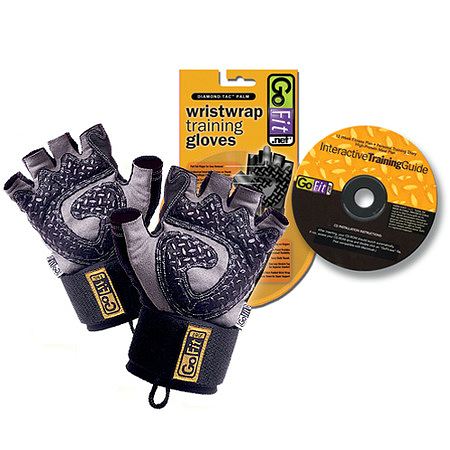 GoFit Diamond-Tac Weightlifting Glove with Wrist Wrap Black - Medium 1.0 ea