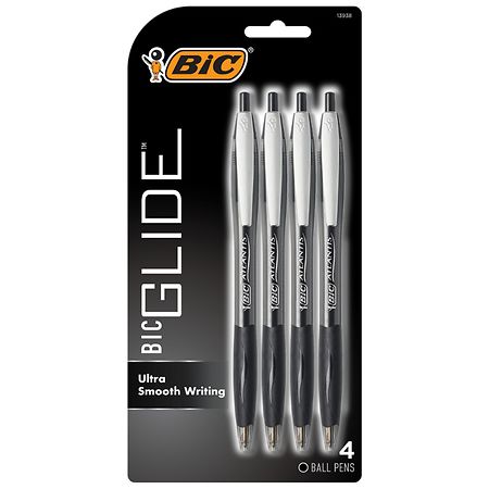 BIC Glide Retractable Ball Pen, Medium Point (1.0 mm), Ultra Smooth Pen - 4.0 ea
