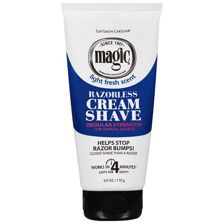 Magic Shave Razorless Cream Shave Light Fresh Scent, Regular Strength - 6.0 oz