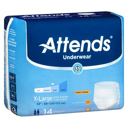 Attends Underwear White - Extra Large 14.0 Each