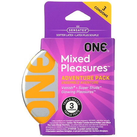 ONE Mixed Pleasures Adventure Pack Condoms - 24.0 ea