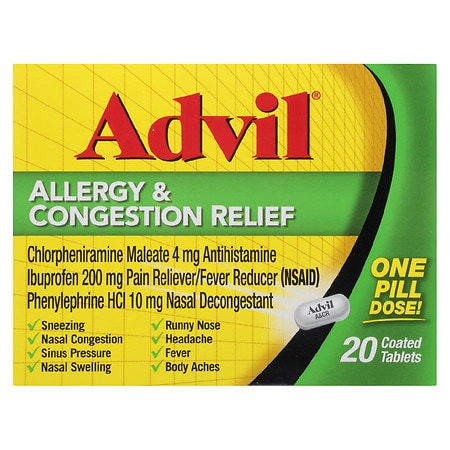 Advil Allergy & Congestion Relief Coated Tablets - 20.0 ea