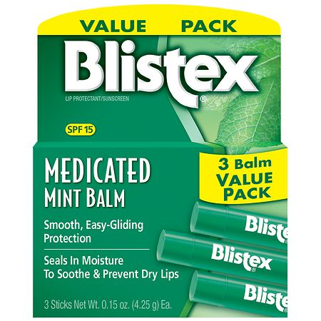 Blistex Medicated Balm Mint - 0.15 oz x 3 pack