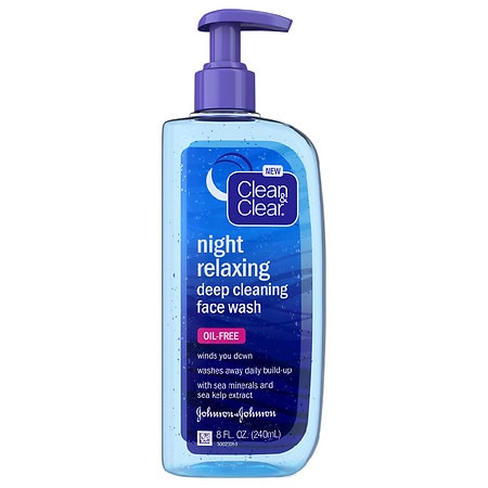 Clean & Clear Night Relaxing Oil-Free Deep Cleaning Face Wash - 8.0 fl oz