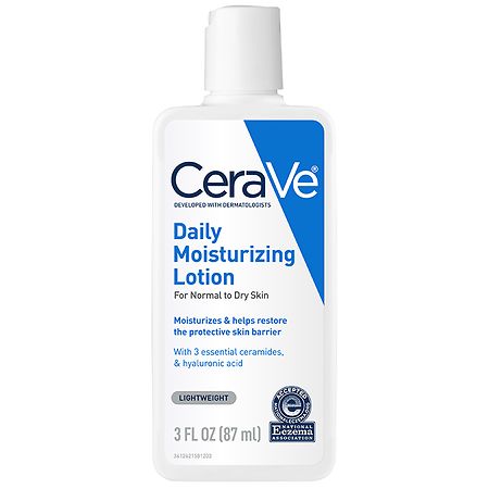 CeraVe Moisturizing Lotion with Hyaluronic Acid for Normal to Dry Skin, Travel Size Fragrance-Free - 3.0 fl oz