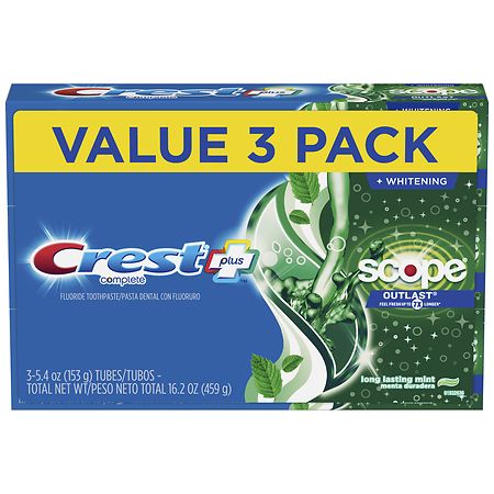 Crest Whitening Plus Scope Complete Toothpaste Mint - 5.4 OZ x 3 pack
