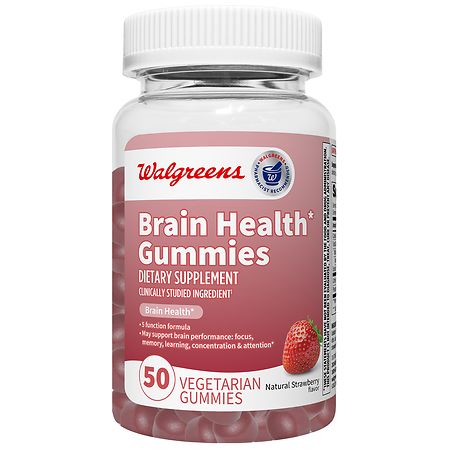Walgreens Brain Health Gummies Natural Strawberry - 50.0 EA