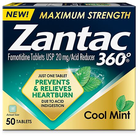 Zantac Maximum Strength Heartburn Prevention & Relief Cool Mint - 50.0 ea