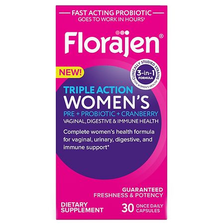 Florajen Triple Action Women's Probiotic, Prebiotic, & Postbiotic - 30.0 ea