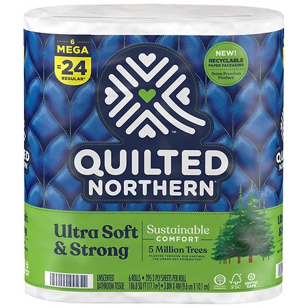 Quilted Northern 2-Ply Mega Roll Bathroom Tissue - 295.0 ea x 6 pack