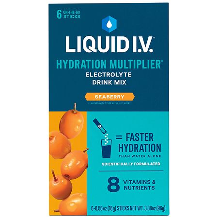 Liquid I.V. Hydration Multiplier Electrolyte Drink Mix Seaberry - 0.56 oz x 6 pack