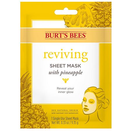 Burt's Bees 99% Natural Origin Reviving Sheet Mask with Pineapple - 0.33 oz