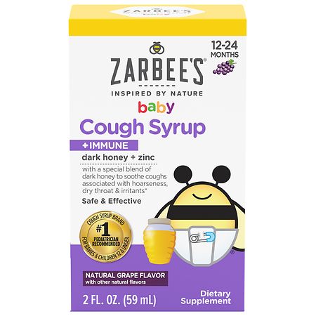 Zarbee's Cough Syrup + Immune with Honey Grape - 2.0 fl oz