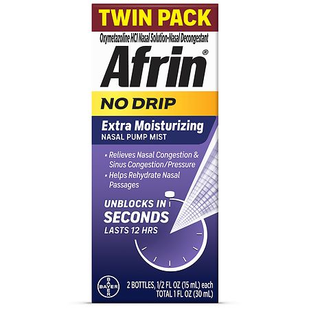 Afrin 12 Hour Nasal Congestion Relief - 0.5 fl oz x 2 pack