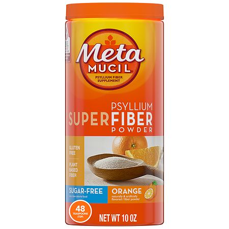 Metamucil SuperFiber Powder, Plant-Based Psyllium Fiber Orange - 10.0 oz