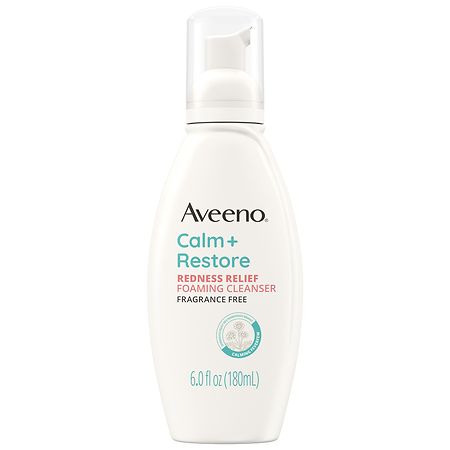 Aveeno Calm + Restore Redness Relief Foaming Facial Cleanser Fragrance Free - 6.0 fl oz