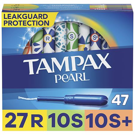 Tampax Pearl Pearl Tampons, Trio Pack Unscented - Regular/Super/Super Plus Absorbency 47.0 ea