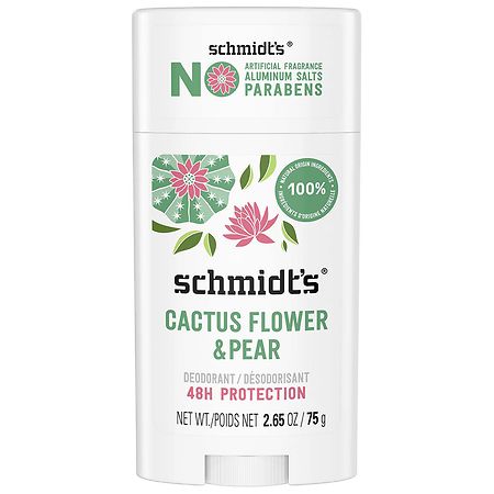Schmidt's 100% Natural Origin Ingredient Deodorant Stick Cactus Flower & Pear - 2.65 oz