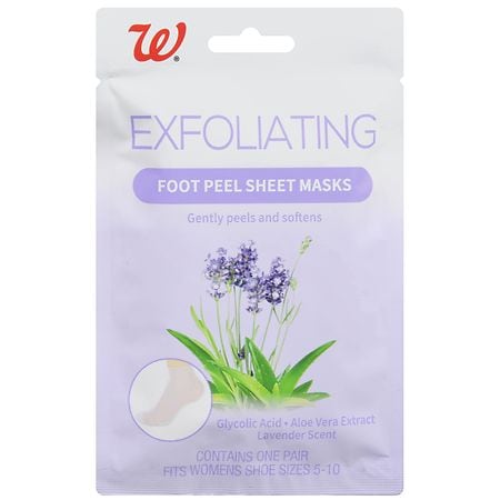 Walgreens Exfoliating Foot Peel Sheet Masks Lavender, Women's Shoe Size 5-10 - 1.0 pr