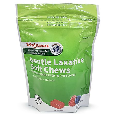 Walgreens Gentle Laxative Soft Chews Blueberry-Raspberry - 30.0 ea