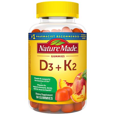 Nature Made Vitamin D3 5000 IU Per Serving + K2 Gummies - 50.0 ea