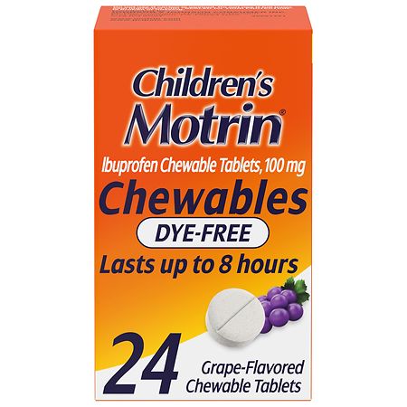 Children's Motrin Dye-Free Ibuprofen Chewable Tablets Grape - 24.0 ea