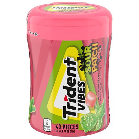 Trident Vibes Sugar Free Gum Sour Patch Kids Watermelon - 40.0 ea