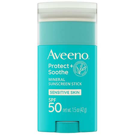 Aveeno Positively Mineral Sensitive Skin Sunscreen Stick, SPF 50 - 1.5 oz