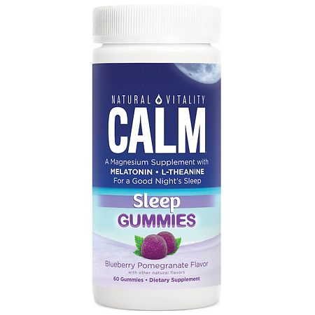 Natural Vitality Calm Sleep Gummies with Magnesium Blueberry Pomegranate - 60.0 ea