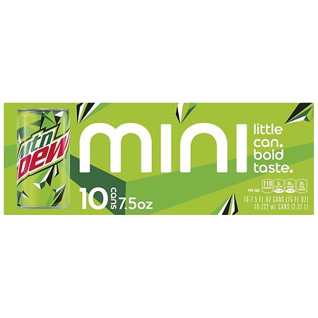 Mountain Dew Mini Soda - 7.5 fl oz x 10 pack