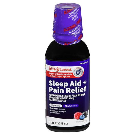 Walgreens Sleep Aid + Pain Relief Liquid Midnight Berry - 12.0 fl oz