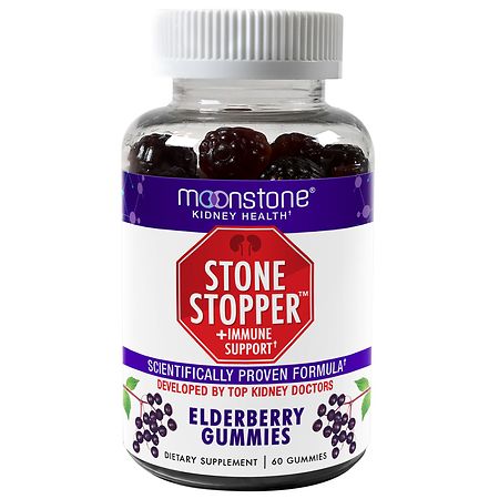 Moonstone Kidney Health Stone Stopper + Immune Support Elderberry Gummies Mixed Berry - 60.0 ea