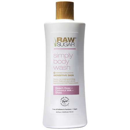Raw Sugar Sensitive Skin Body Wash Beach Rose + Coconut Milk + Shea - 25.0 ea