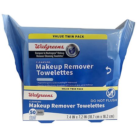 Walgreens Cleansing Makeup Remover Towelettes - 25.0 ea x 2 pack