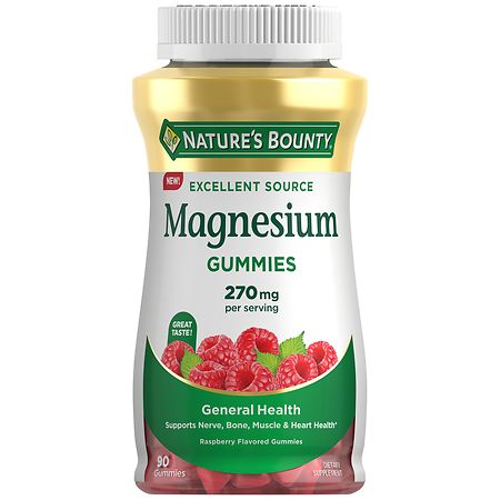 Nature's Bounty Magnesium 270 mg Gummies Raspberry - 90.0 ea