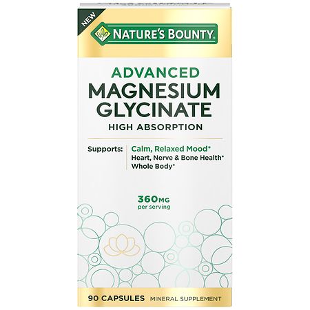 Nature's Bounty Advanced Magnesium Glycinate 360 mg Muscle & Bone Support Capsules - 90.0 ea